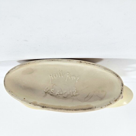 Vintage Hull Art Pottery MCM Magnolia Double Cornucopia Vase Pink & Yellow 6-12 - Picture 2 of 9